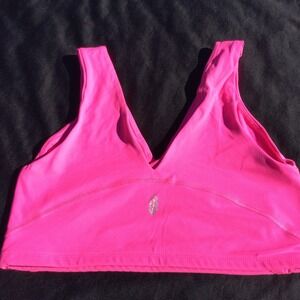 Free Movement Pink V Neck Cropped Sports Bra Top M M Athletic Workout